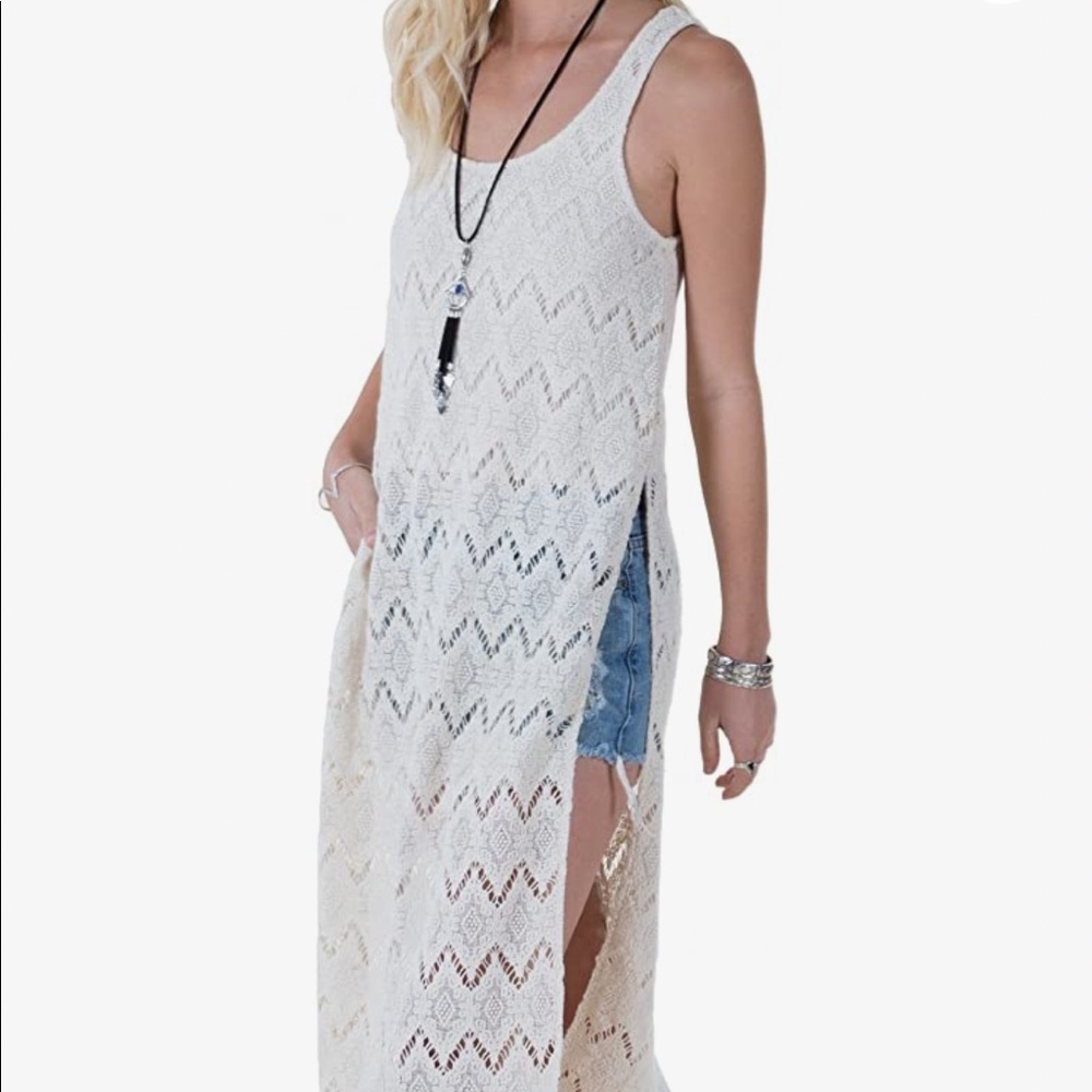 NWT White Crow sleeveless lace shirt dress.